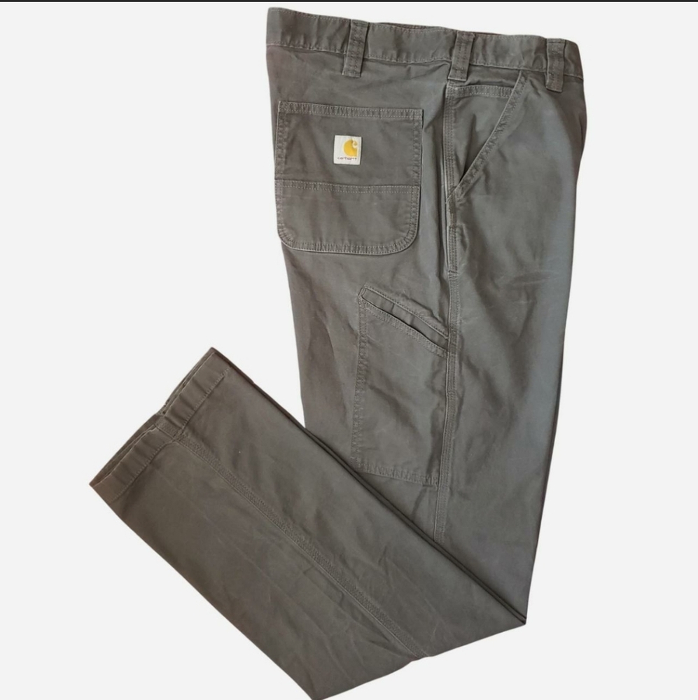 *sold 3-14-26* Carhartt Gray Rugged Flex Relaxed Fit Carpenter Pants size 36×35